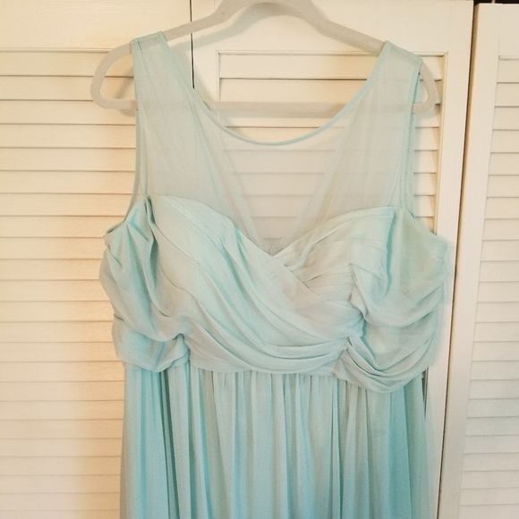 David's Bridal mint bridesmaid dress - Picture 3 of 7